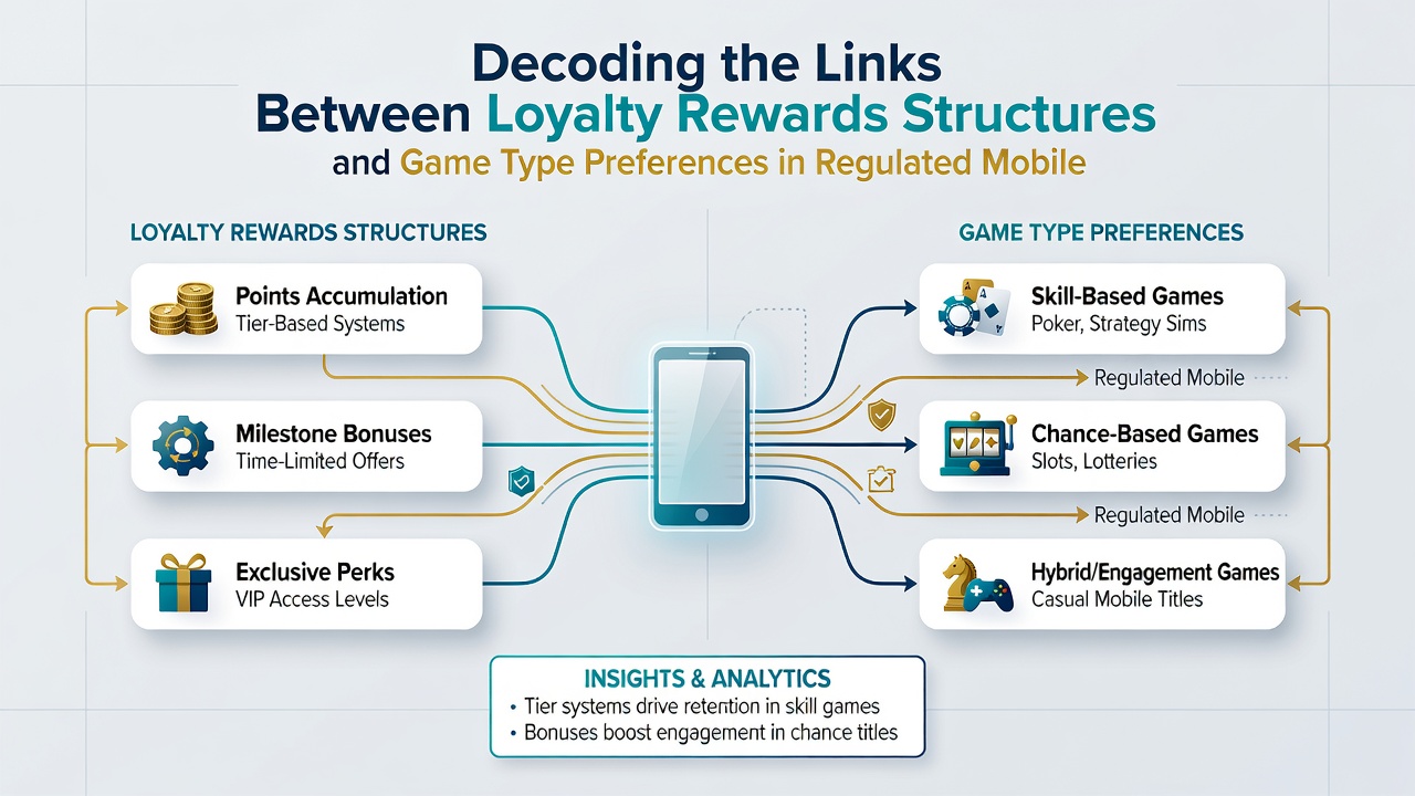Grafiek van speltypevoorkeuren en loyaliteitsniveaus in mobiele gaming hubs